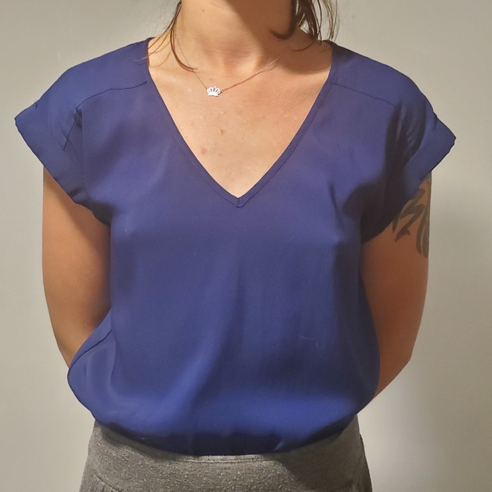 Silk navy blue shirt